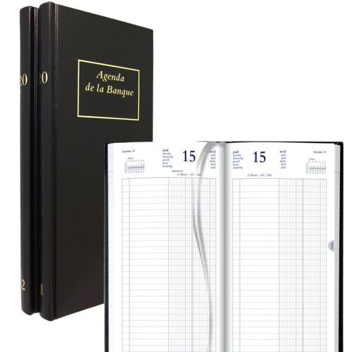 Agenda De Banque - 2025 - 1 Sur 2 Pages - 14,3x32,5cm - 2 Volumes - Brepols