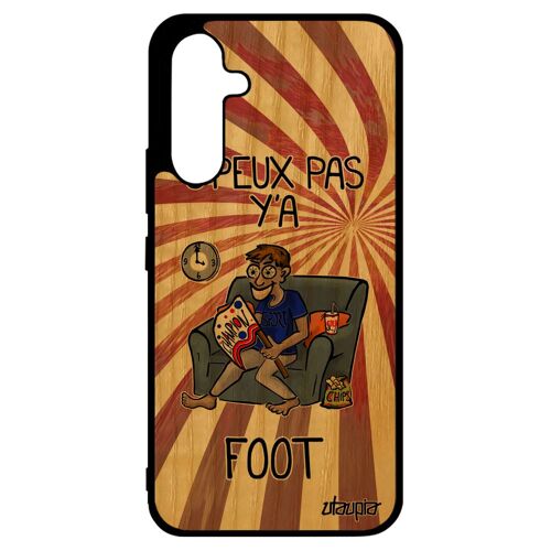 Coque A34 Vrai Bois Veritable Silicone J'peux Pas Y'a Foot Texte Rouge Etui Jpeux Humour Comique Je 4g Tpu Antichoc Samsung Galaxy