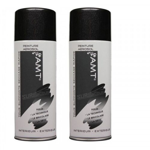 Lot De 2 Bombes De Peinture - Noir Métallisé - Amt