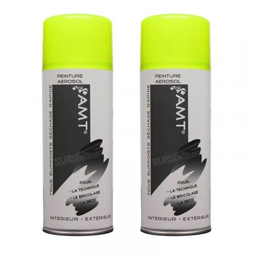 Lot De 2 Bombes De Peinture - Jaune Fluo - Amt