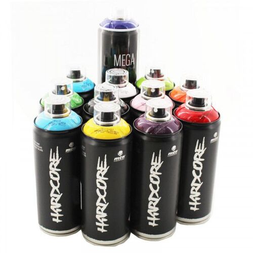 Lot 13 Bombes De Peinture Mtn Hardcore 400ml Mega Color 600ml Mtn