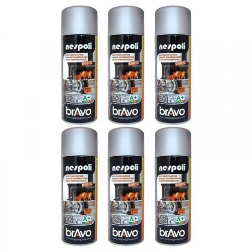Lot De 6 Bombes De Peinture Professionnelle Nespoli - Haute Température Aluminium