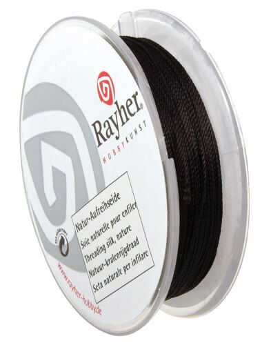 Fil Soie Idéal Perle Miyuki Noir 25 M - Rayher