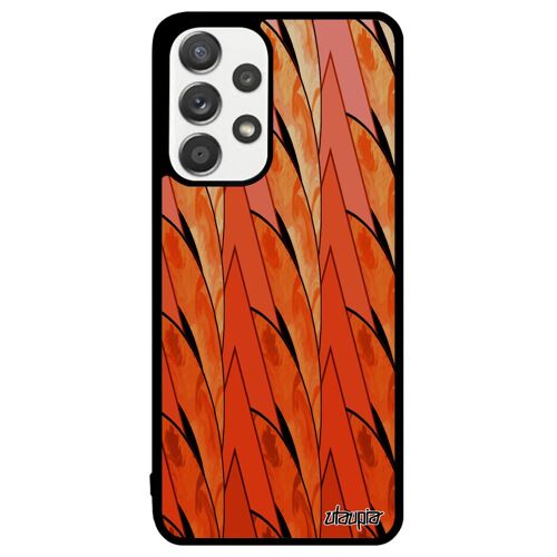 Coque Telephone Samsung Galaxy A33 Silicone Marbre Texture Peinture Personnalisé Original Acrylique Geometrique Orange Noir Coloré