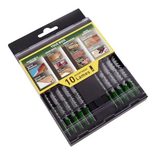 SMARTOOL Coffret 10 lames scie sauteuse U bois pour usage courant