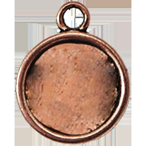 Médaillon En Métal Rond Petit Modèle Cuivré (10 Pièces)