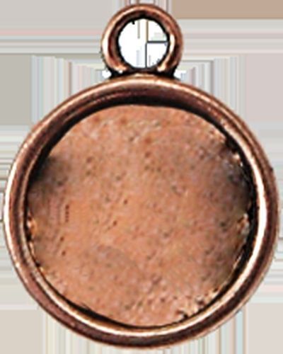 Médaillon En Métal Rond Petit Modèle Cuivré (10 Pièces)