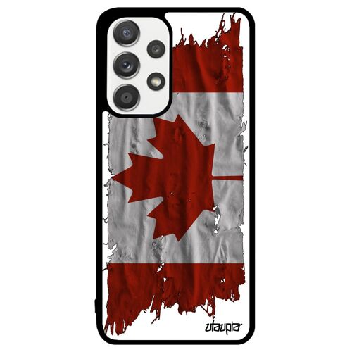 Coque silicone Galaxy A33 drapeau canada canadien noir dessin metal foot football jeux olympiques basket coupe du monde case Samsung
