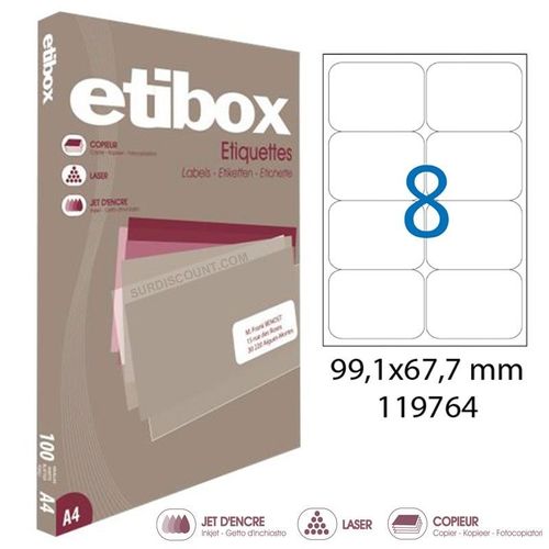 Boite De 800 Étiquettes - Format 99,1x67,7mm - Etibox - Apli 119764