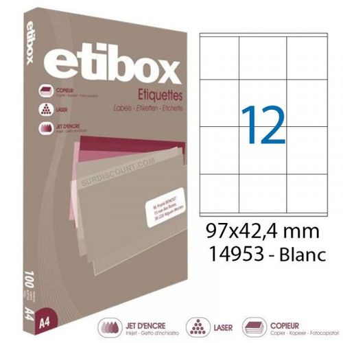 Boite De 1200 Étiquettes - Format 97x42,4mm - Etibox - Apli 14953