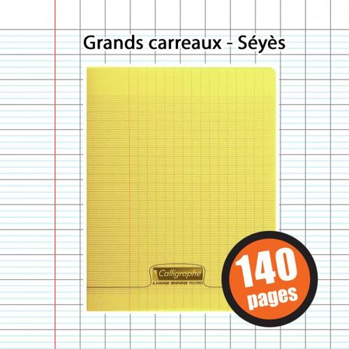 Cahier - 24x32(Cm) - Grands Carreaux - 140 Pages - Couverture En Polypro - Sans Spirale - Clairefontaine - Calligraphe