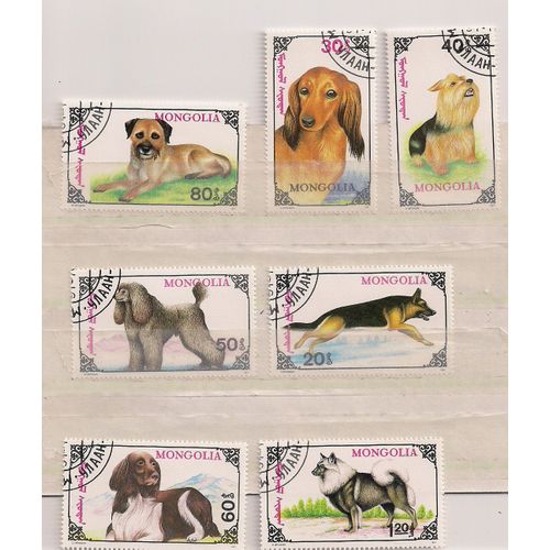 Mongolie- Série Complète De 7 Timbres Oblitérés- Chiens- N°1883/9