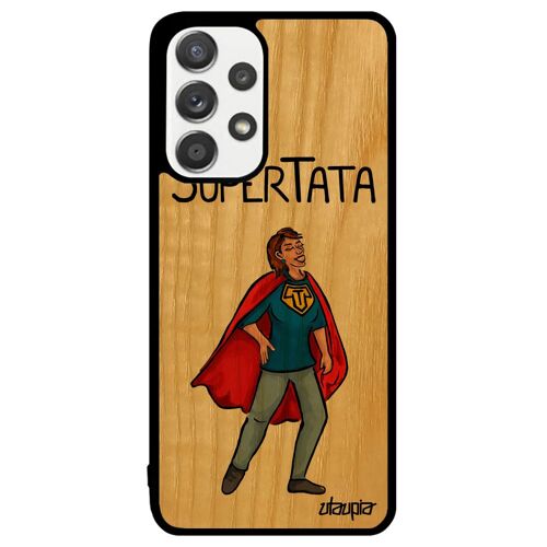 Coque Silicone Telephone A33 Bois Super Tata 4g Humoristique Comics Antichoc Bande Dessinée Noir Texte Rouge Humour Samsung Galaxy
