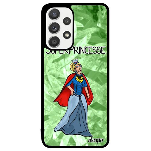Coque pour Samsung A33 en silicone super princesse humour case texte personnalisé portable comique bd femme heros vert cover galaxy