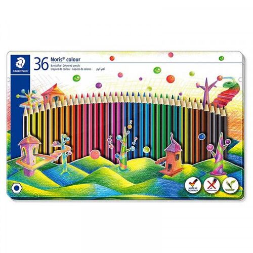 36 Crayons De Couleur - Boîte Métal - Staedtler Noris Colour