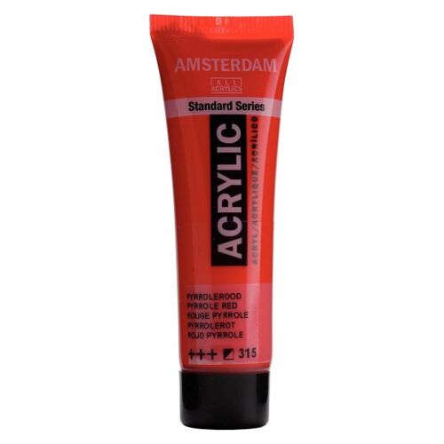 Peinture Acrylique En Tube - Rouge Pyrrole - 315 - Amsterdam - 20ml