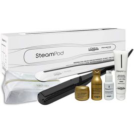 Pack Lisseur Vapeur Steampod 3.0 + Crème Cheveux Épais + Sérum + Shampooing Liss Unlimited L'oréal + Trousse Blanche Hairprice