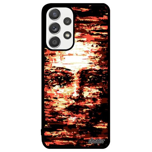 Coque Silicone Samsung Galaxy A33 Portrait Artistique Etui Femme Rigide Art Antichoc Visage Peinture Original Souple Ephemere Rouge