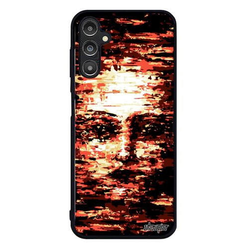 Coque Samsung A14 4g 5g En Silicone Portrait Ephemere Artistique Rouge Femme Alu Peinture Art Case Visage Etui Made In France Galaxy