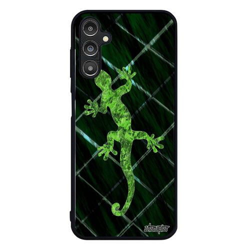 Coque Samsung A14 4g 5g Silicone Salamandre Motif Lezard Dessin Animaux Animal Vert Grille Peinture Rigide Image Case Homme Galaxy
