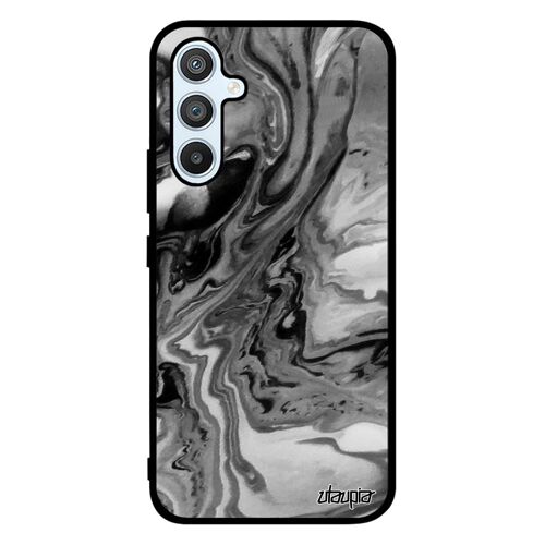 Coque silicone Samsung A54 peinture effet solide antichoc de protection acrylique gris marbre motif telephone original metal galaxy