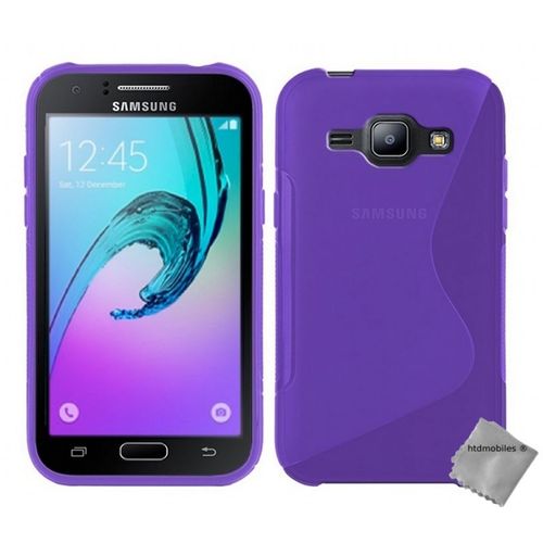 Housse Etui Coque Pochette Silicone Gel Fine Pour Samsung Galaxy J1 (2016) + Film Ecran - Mauve
