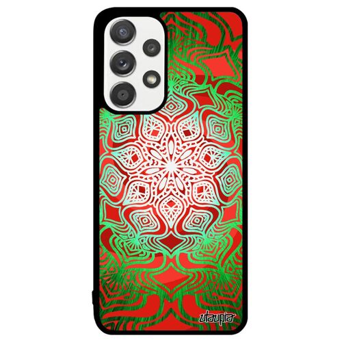 Coque Samsung A33 Silicone Mandala Couleur Bouddhisme Zen Femme Rosace Portable Effet 3d Vert Cadeau De Noel Imprimé Indien Galaxy