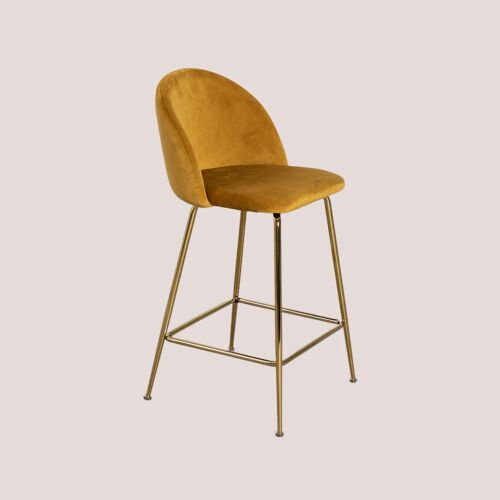 Pack de 2 tabourets hauts en velours Kana Design Doré ?65 cm