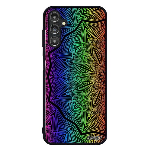 Coque Silicone Mandala Pour A14 4g 5g Smartphone Rosace Geometrique Rose Zen Jolie Housse Bouddhisme Tibetain Femme Samsung Galaxy