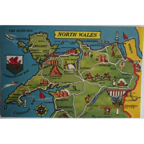 Carte Postale: Angleterre Carte North Wales
