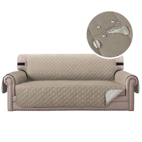 Housse De Canapé Imperméable Anti-Dérapante 168 Cm Microfibre Épaisse Résistante À La Décoloration Idéale Pour Familles Et Animaux Ceinture Élastique Et Tubes En Mousse Protège Taches Quotidiennes
