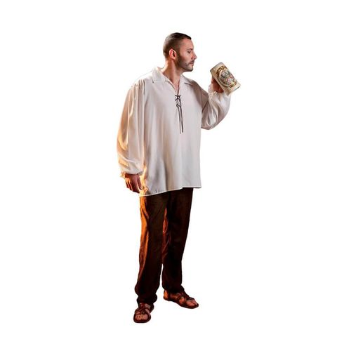 Chemise De Tavernier Médiéval Avec Cordons Pour Homme