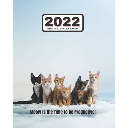 Meow Is The Time To Be Productive: 2022 Weekly And Monthly Planner With Cute And Funny Kittens