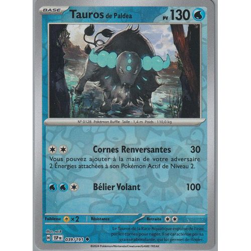 Carte Pokémon - Tauros De Paldea - 039/191 - Reverse - Ev8 Etincelles Déferlantes