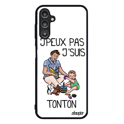 Coque Silicone Samsung Galaxy A14 4g 5g J'peux Pas J'suis Tonton Etui Oncle Mobile Jpeux Bebe Unique Blanc Je Humoristique Drole