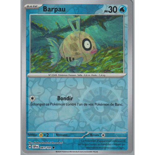 Carte Pokémon - Barpau - 041/191 - Reverse - Ev8 Etincelles Déferlantes
