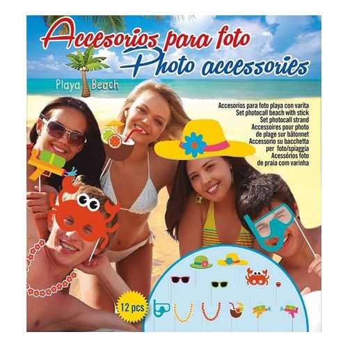 Set Photocall Plage 12 Unités Avec Bâton