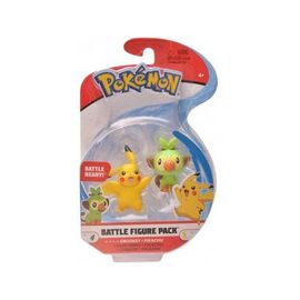 Coffret 2 Pokemon Ouistempo + Pikachu - Figurine De Combat - Pokemon Jaune Et Vert - Jouet Garcon