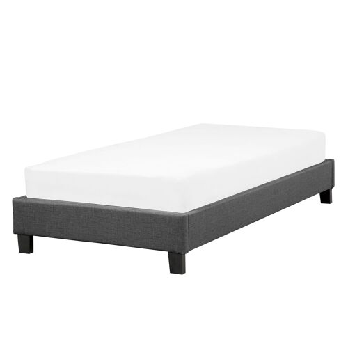 Lit simple en tissu gris 90 x 200 cm ROANNE