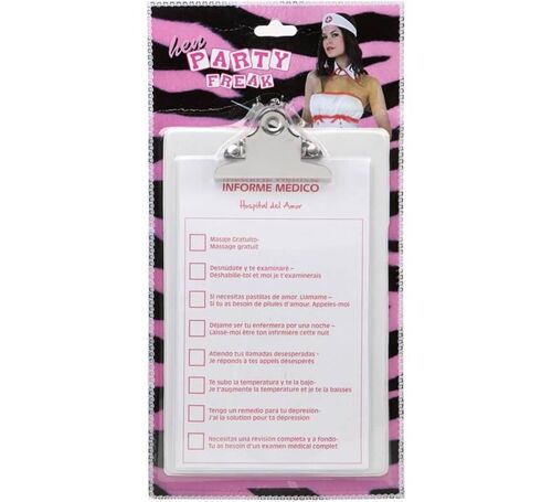 Cahier D?Infermière Pour Fête De Fin De Célibat