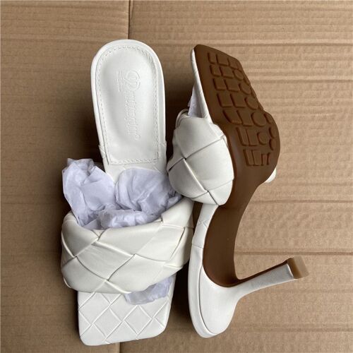 Mules Talons Hauts 9cm Pour Femmes, Sandales De Luxe, Sandales Talons Aiguilles, Pantoufles De Bal Plateforme,