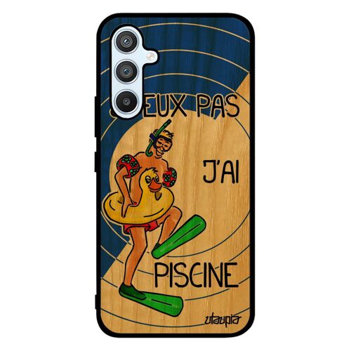 Coque Silicone Pour Samsung A54 Bois Humour J'peux Pas J'ai Piscine Case Telephone Natation Sport Humoristique Housse Bleu De Galaxy