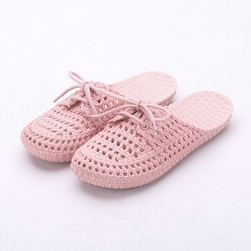 Femmes Toile Pantoufle Plat Femme Lacets Dames Peep Toe Nouvelles Femmes Casual Femme Mode Denim Grande