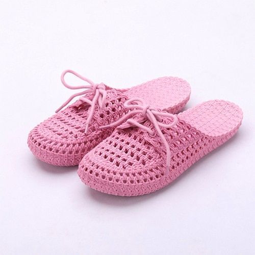 Femmes Toile Pantoufle Plat Femme Lacets Dames Peep Toe Nouvelles Femmes Casual Femme Mode Denim Grande