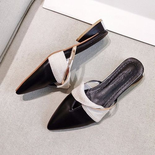 Mules Bout Pointu Pour Femmes, Chaussures D'extérieur, Couleur Unie,té