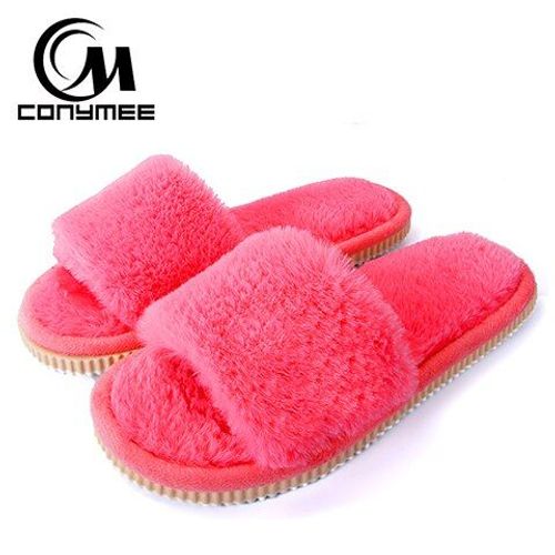 Femmes Fourrure Pantoufles Chaussures D'hiver Grande Taille Maison Pantoufles En Peluche Pantufa Femmes Intérieur Chaud Moelleux Coton Chaussuresté Femelle Diapositives Fourrure Sandales Dames Chambre Pantoufles