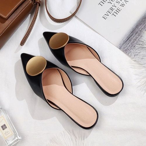 Faux Cuir Pour Femmes, Chaussures Plates Pointues Pour Printemps Etté. Pantoufles De Styliste Pour Les Tendances De La Mode