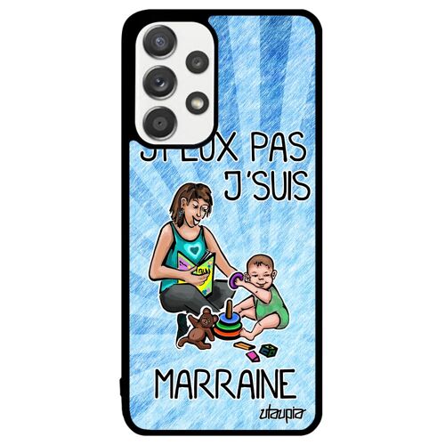 Coque J'peux Pas J'suis Marraine Antichoc Samsung A33 Silicone Bd Texte Etui Humoristique Cadeau D'anniversaire Enfant Cover Galaxy
