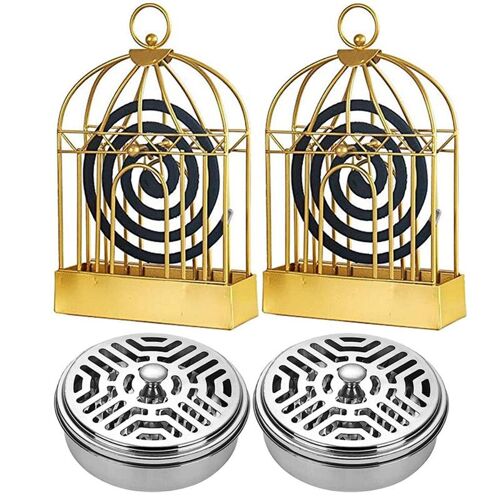 4 Pièces Support Bobine Anti Moustique, Mosquito Brûleur d'encens Anti Moustique Spiral Holder pour la Salle de Bain, Maison et Jardin Extérieur