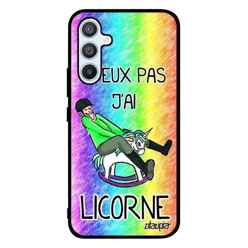 Coque Samsung Galaxy A54 Silicone Humour J'peux Pas J'ai Licorne Vert Humoristique Rigide Drole Housse Comique Arc En Ciel Unique De